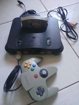 Nintendo 64 completo - com jogo FIFA 98