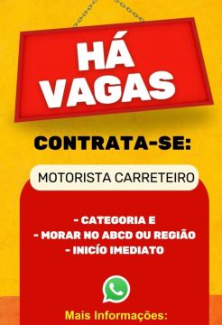 Contrata-se motorista carreteiro