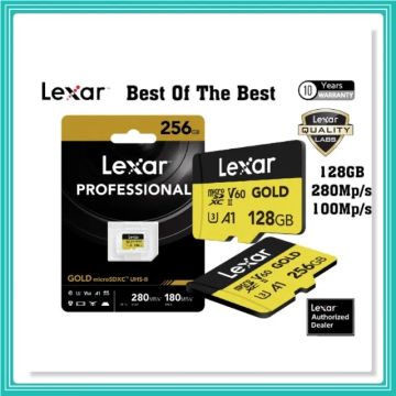 Lexar Professional GOLD Micro SD Card 128GB, OU 256GB UHS-II 280Mbps