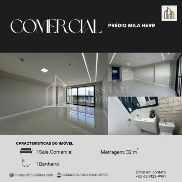 Sala Comercial de 32m² no Edifício Cosmopolitan