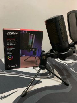 Microfone FiFine A6V com RGB e Filtro Pop