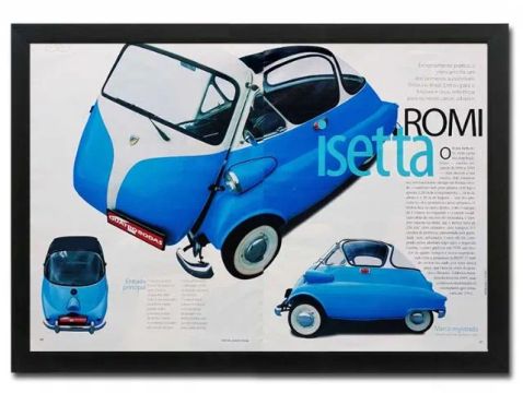 Romi-Isetta - Quadro decorativo com matéria ou propaganda original de revista