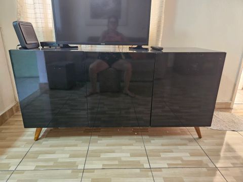 Rack em peroba laminado preto