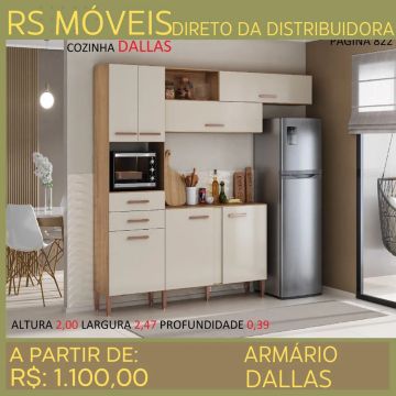 Armário de Cozinha Dallas - Novo - Amadeirado