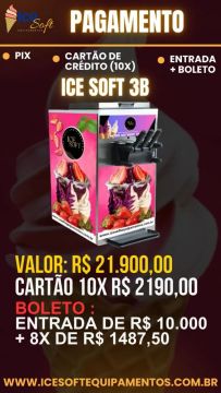 Máquina de Sorvete Expresso de balcão de 2 sabores e 1 misto 