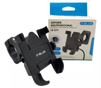 PROMOÇÃO   Suporte Celular Moto em Alumínio C/ Tomada Usb