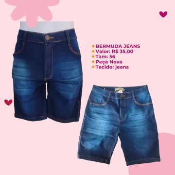Bermuda Jeans Masculina - Tamanho 56 - Nova
