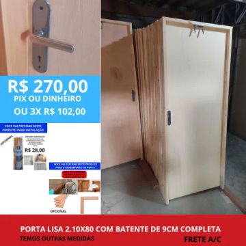 Porta Interna com fechadura  e batente de 9cm 2.10x60 - frete a/c