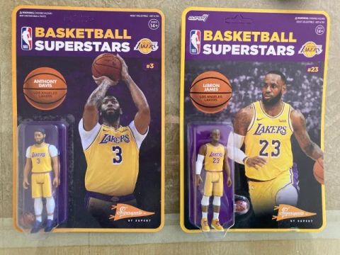 Super 7 Reaction Figure NBA Lebron James Anthony Davis Los Angeles Lakers