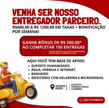 Vagas para entregadores parceiros em Fortaleza
