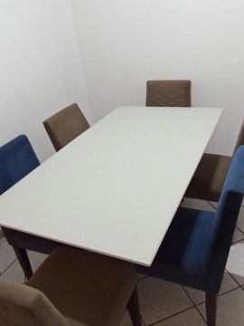 Mesa de Jantar Branca 6 Cadeiras