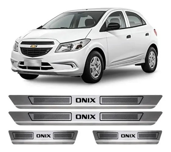 Soleira Protetora P/ Portas em Aço Inox - Chevrolet Onix