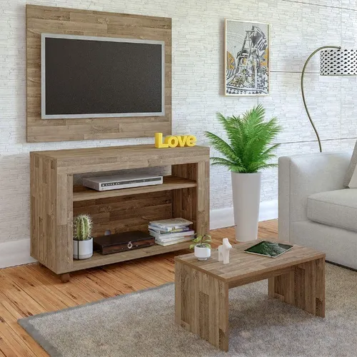 Rack + Painel + Mesa de Centro Cristal 