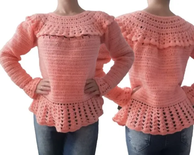 blusa manga longa em lã m/g