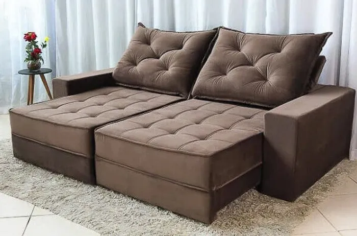 Sofá Retrátil Reclinável Berlim 2.90m Marrom 815 Até 12x - Frete Grátis