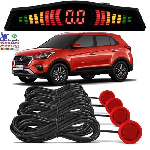 Kit sensor de estacionamento ré Vermelho Creta