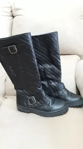 Botas feminina forradas com lã, tam 36