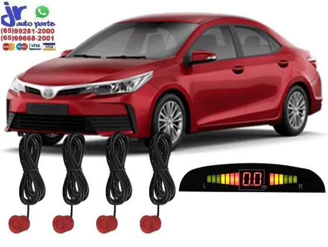 Kit sensor de estacionamento ré Vermelho Corolla