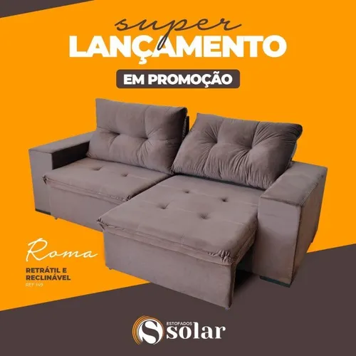 Sofá Roma Retrátil/Reclinável - Solar  **novo embalado**