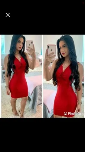 Vestido canelado curto estilo regata no. Tam único. Preto e vermelho 