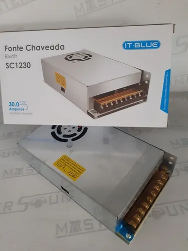 Fonte chaveada. 12 volts. 30.0 amperes. Nova.