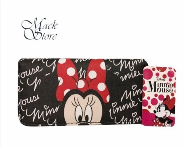 Carteira Minnie Mouse Oficial Disney Preta