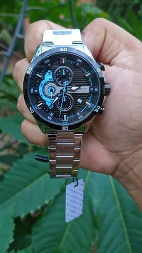 Relógio Curren, Pulseira de aço com cronógrafo calendário