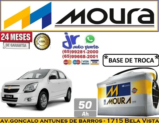 Bateria Moura Cobalt 1.8 Advantage/Elite/Graphite/LS/LT/LTZ (2011 a 2018)  50Ah 12v  