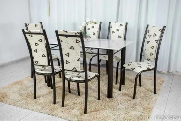 Mesa 014 Café 140×75 c 6 Cadeiras Até 12x - Frete Grátis 