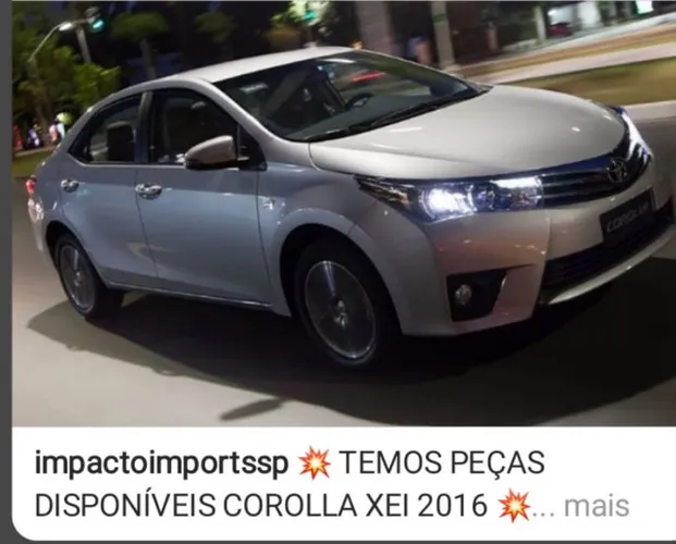 Sucata Corolla xei 2016 para retirada de peças