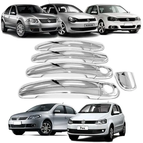Aplique Cromado Maçaneta Volkswagen Gol / Fox / Up / Golf 4 Portas - Fácil instalação