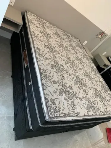 Colchão casal e cama baú bipartido Promoção