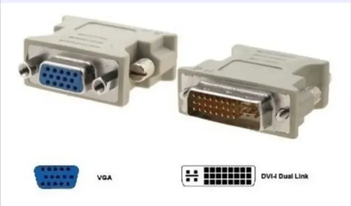 Adaptador DVI I 24+5 Dual Link Macho para VGA 15 pinos Fêmea 