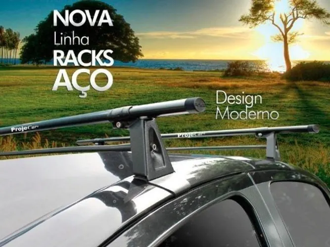 Rack de Teto Modelo Aço e Aluminio - Projecar Preto - P/ Todos os Carros