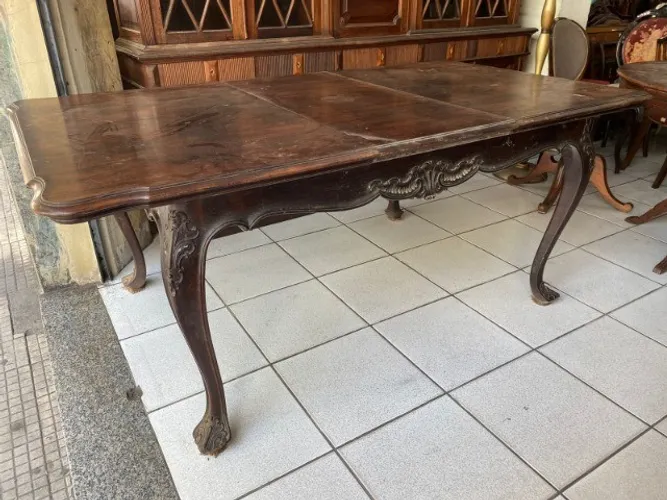 Mesa de Jantar Jacarandá Maciço Est. D. José com extensão de 50 cm