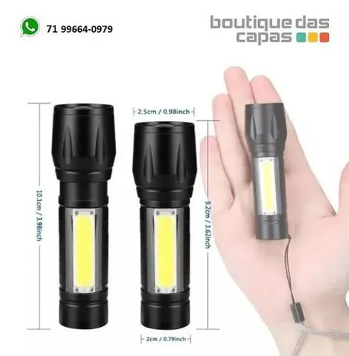 Mini lanterna Led Cree Police Tatica Recarregável Zoom Forte