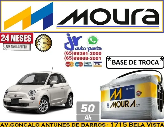 Bateria Moura Fiat 500 (2010 a 2014) 50Ah 12v