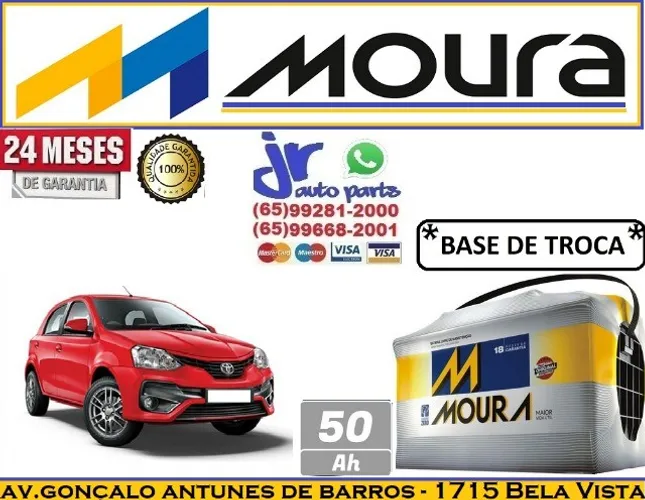 Bateria Moura Etios (2012 a 2018) 50Ah 12v