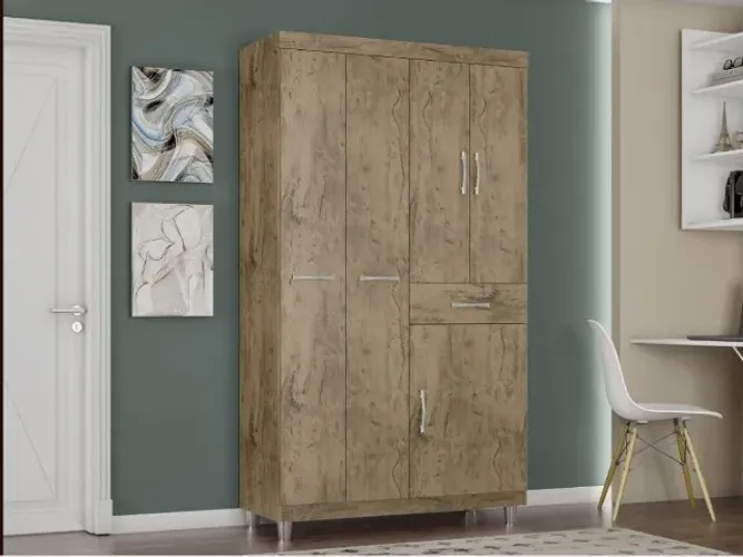 Guarda-Roupa Araplac 1005 flex 5P Marrom Até 12x - Frete Grátis 