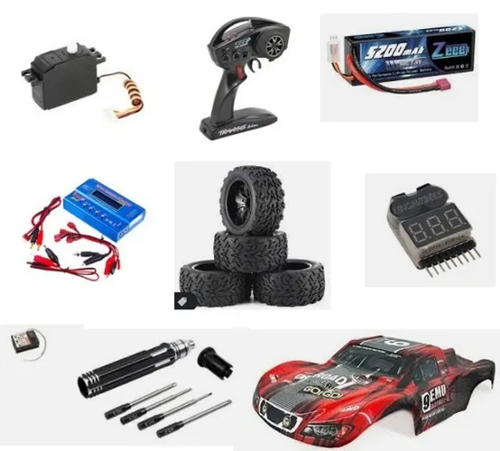 Produtos P/ Automodelo Traxxas e Outros - Servo, Rádio, Bateria, Pneus, Bolha, Carregador