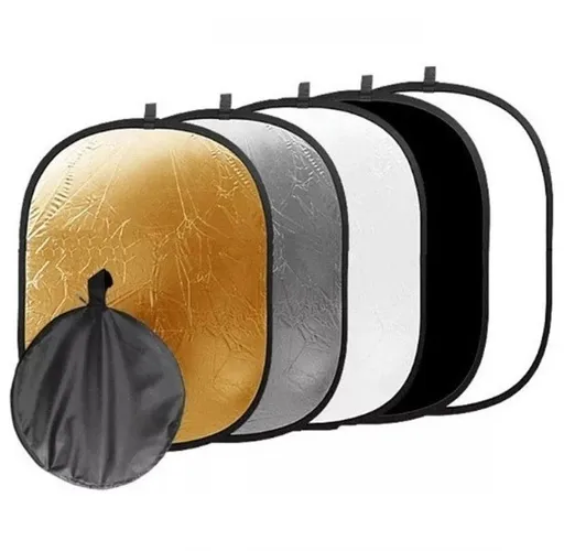 Rebatedor Retangular Oval Dobrável 5x1 de 60x90 ou 90x120cm C/Case - Foto / Vídeo