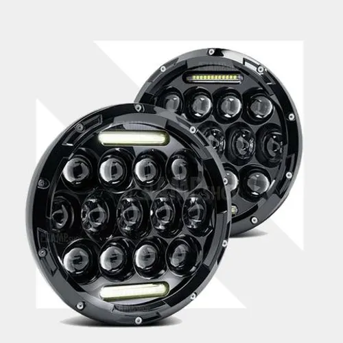 Par De Farol Led 7 Polegadas Jeep Harley Moto