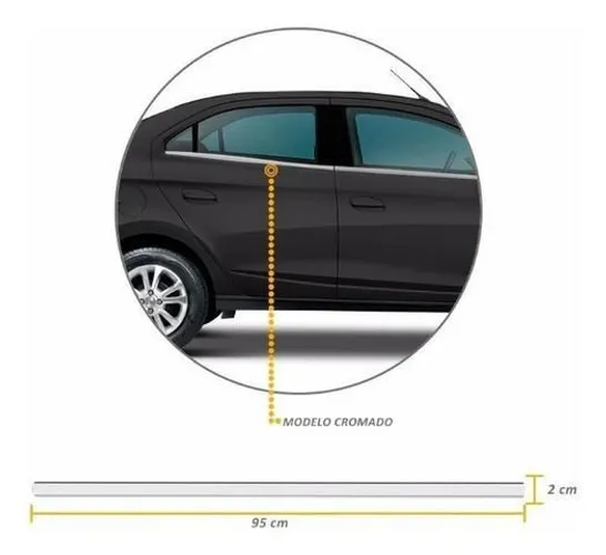 Pestanas Cromadas P/ Todos os Carros - Ecosport / Palio / Onix / Hb20 / Gol