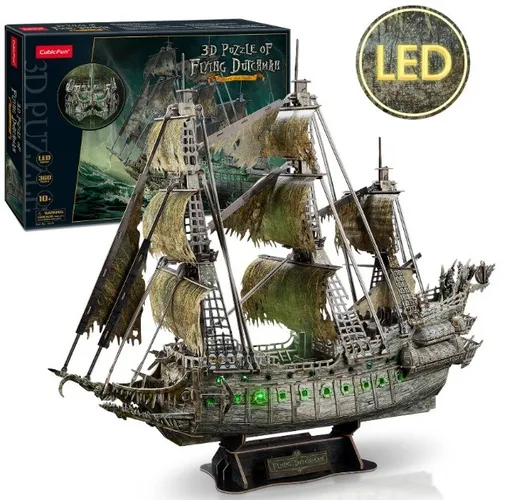 Quebra-cabeças Cubicfun 3d Navio Pirata Fantasma C/ Led -Ótimo P/ Crianças e Adultos