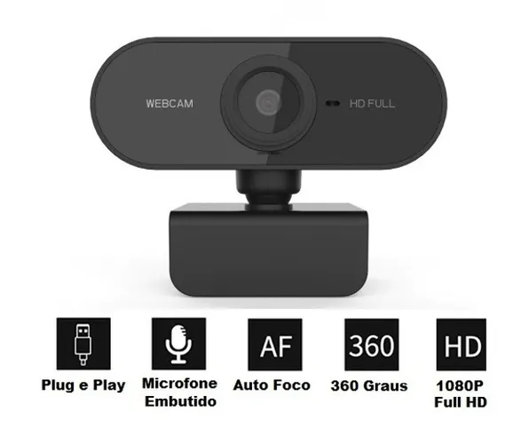 Webcam Full HD 1080P - Ótima Qualidade de Imagem!