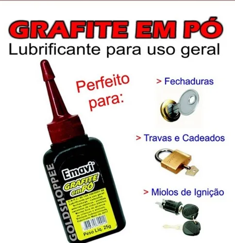 Grafite Em Pó 25g Emavi Vidro Carro Cadeados Fechaduras e etc...
