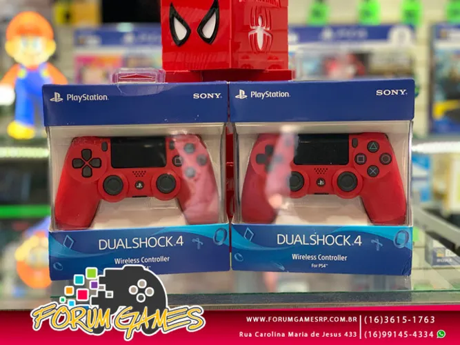 Controle Original PlayStation 4 da Cor Vermelha