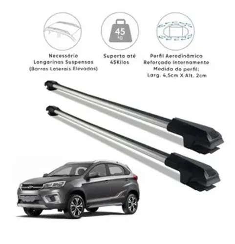 Travessa de Teto Chery Tiggo 2 2018 - Slim Prata - Al8005