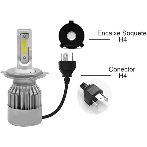 Lâmpada de led h4 branca 7600 lumes 35w