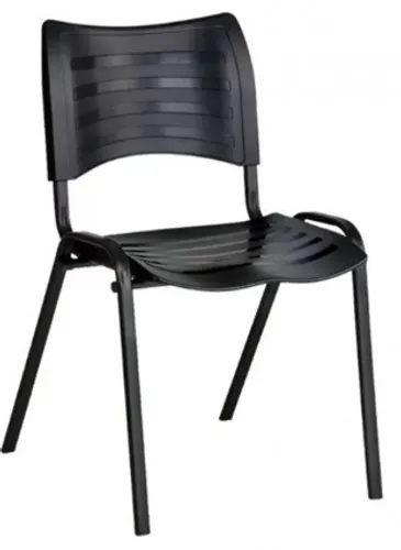 Cadeira Plástica 4 pés em aço Preta - Resiste 110 kgProduto Novo 25 Peças disponíveis